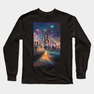 Tokyo Aesthetic: AI Generated Art Prints Long Sleeve T-Shirt